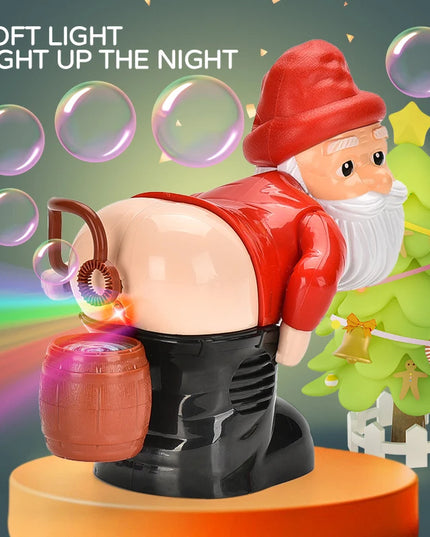Electric Santa Claus Bubbles Machine Blowing Bubbles Music Light Entertainment Toy Prank Funny Ornament Christmas Gifts Christmas Decorations