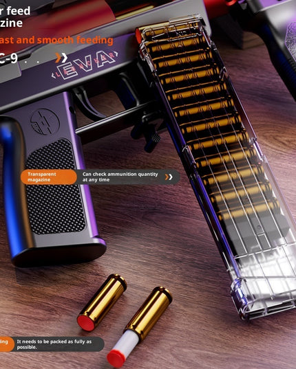 TEC-9 Soft Bullet Gun Manual Shell Throwing Submachine Gun Model
