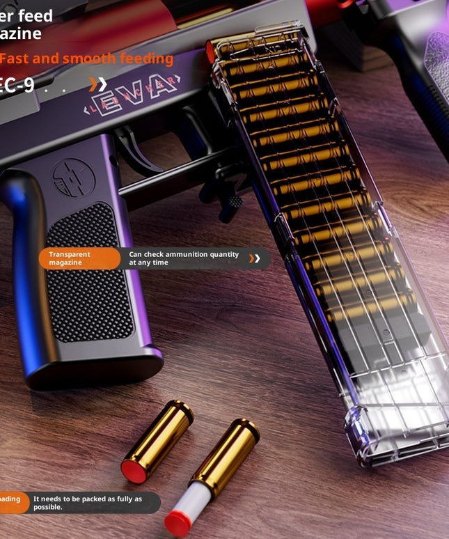 TEC-9 Soft Bullet Gun Manual Shell Throwing Submachine Gun Model