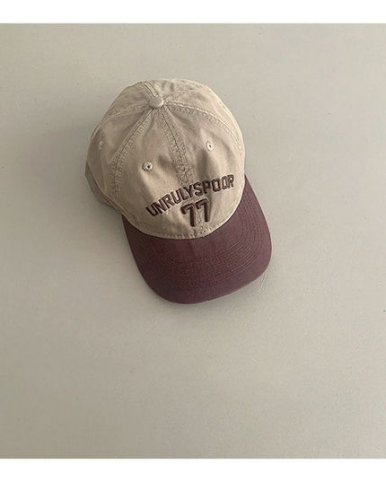 Stylish Casual Soft-crown Color-block Baseball Cap For Kids