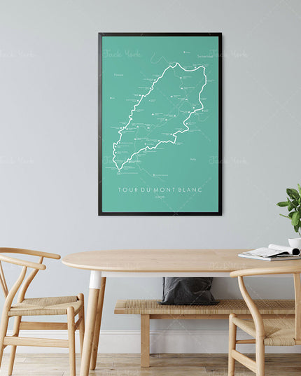 Hiking Route Map Poster Canvas Painting