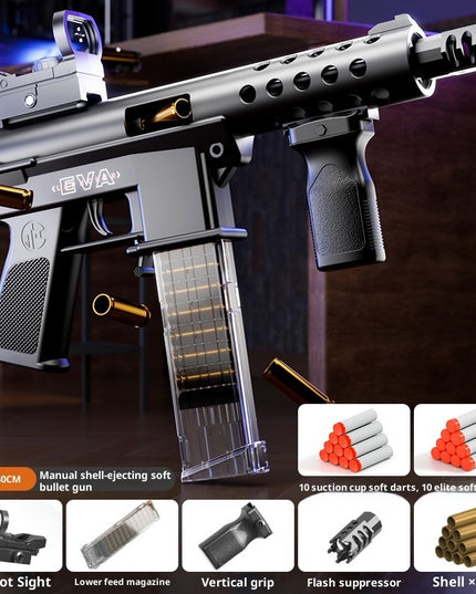 TEC-9 Soft Bullet Gun Manual Shell Throwing Submachine Gun Model