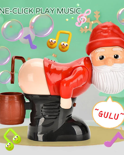Electric Santa Claus Bubbles Machine Blowing Bubbles Music Light Entertainment Toy Prank Funny Ornament Christmas Gifts Christmas Decorations