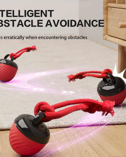 Smart Dog Cat Toy Ball Electronic Interactive Pet Toy Moving Ball Rope USB 3 Modes Automatic Moving Bouncing For Puppy Chew Products Pets Products