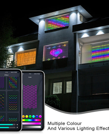 Smart LED RGB Curtain String Lights Bluetooth APP Control Christmas Fairy Light Garland DIY Picture Display Party Wedding Decor
