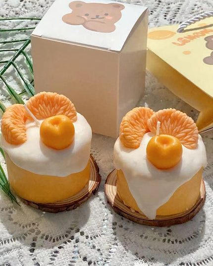 Orange Cute Fruit Cream Cupcake Scented Candles