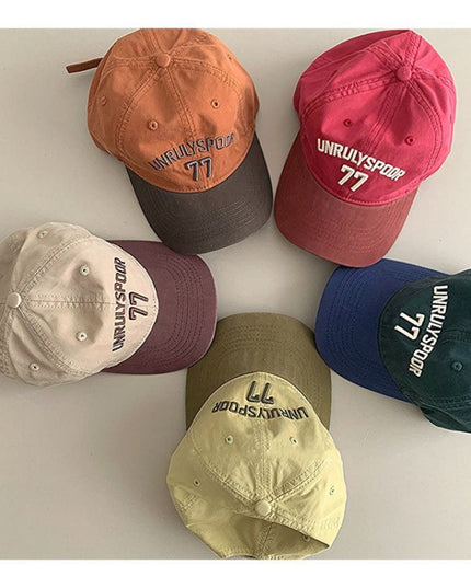 Stylish Casual Soft-crown Color-block Baseball Cap For Kids