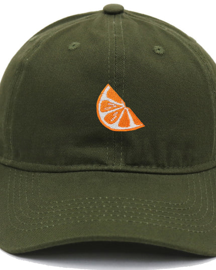 Orange Embroidered Baseball Cap Women's Cotton Soft Top