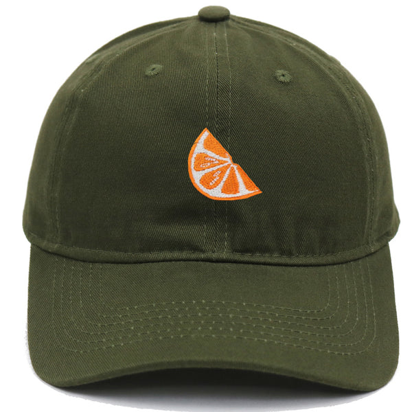 Orange Embroidered Baseball Cap Women's Cotton Soft Top