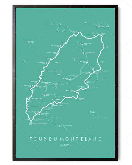 Hiking Route Map Poster Canvas Painting