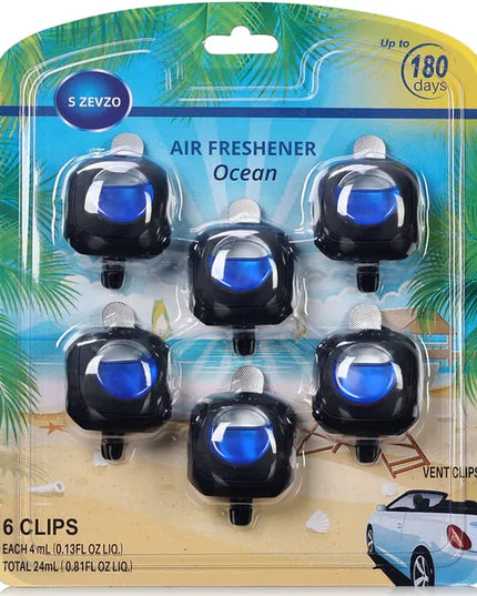 6 Scent 6 Clips Car New Car Scent Car Air Freshener Car Vent Clip, Long Lasting, 4ml Per Unit Safe Materials Easy To Use, Refresh Anytime