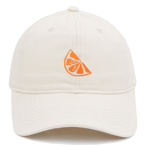 Orange Embroidered Baseball Cap Women's Cotton Soft Top