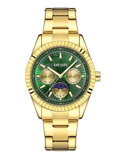 Lunar Phase Business Steel-Strap Waterproof Quartz Men's Watch