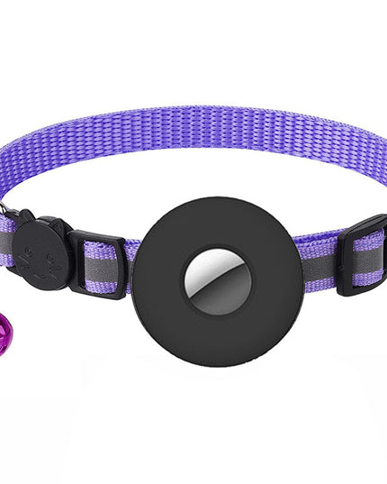 Airtag Pet Collar With Bell Reflective Adjustable Anti-lost Cat Dog Collar