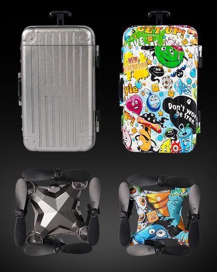 New Luggage Box Storage Box Folding Mini UAV Aerial Photography Remote Control Four Axis Children's Toys Drone
