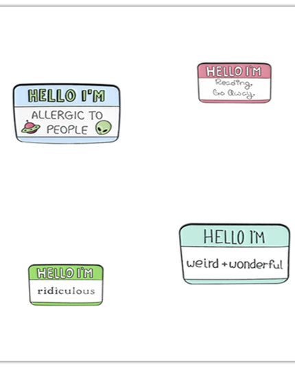 Funny Dialog Enamel Pins Humor Label Cute Brooch Clothes Lapel Pins Cartoon Accessories