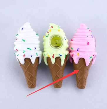Ice Cream Pipe, Glass Bowl Pipe, Silicone Pipe