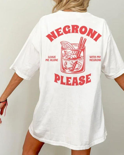 Negroni Please Graphic T-Shirts Vintage Streetwear Women Cut