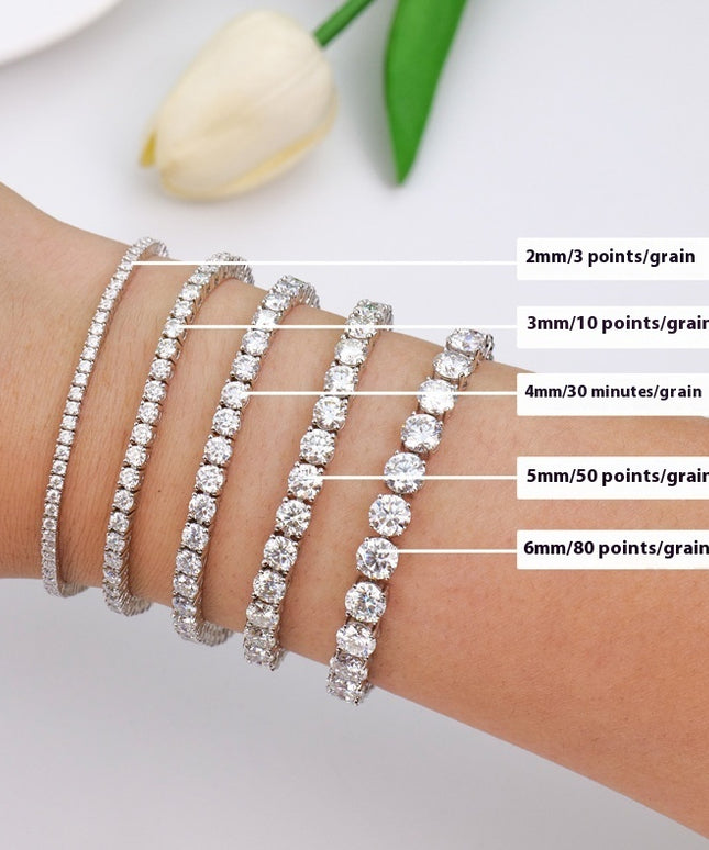 2-6mm Full Set Moissanite Girl S925 Silver Ao Advanced Design Bracelet