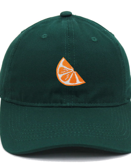 Orange Embroidered Baseball Cap Women's Cotton Soft Top