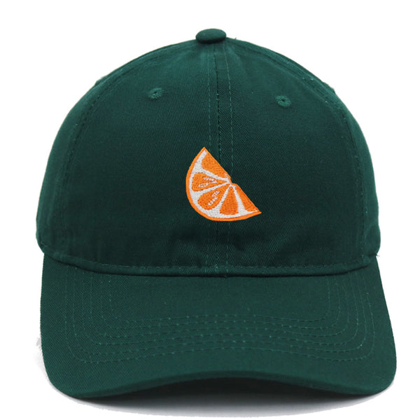 Orange Embroidered Baseball Cap Women's Cotton Soft Top