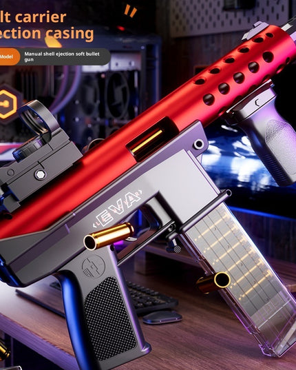 TEC-9 Soft Bullet Gun Manual Shell Throwing Submachine Gun Model