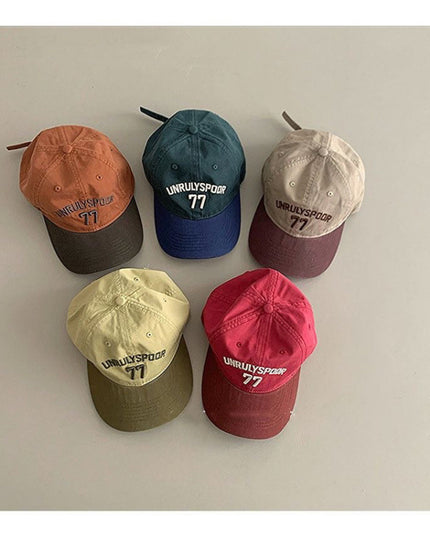 Stylish Casual Soft-crown Color-block Baseball Cap For Kids