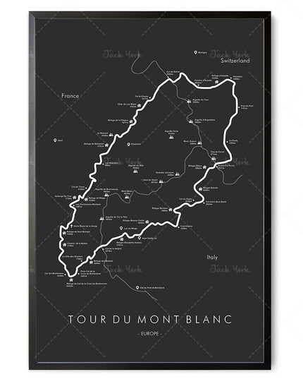 Hiking Route Map Poster Canvas Painting