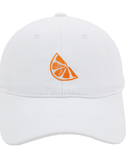 Orange Embroidered Baseball Cap Women's Cotton Soft Top